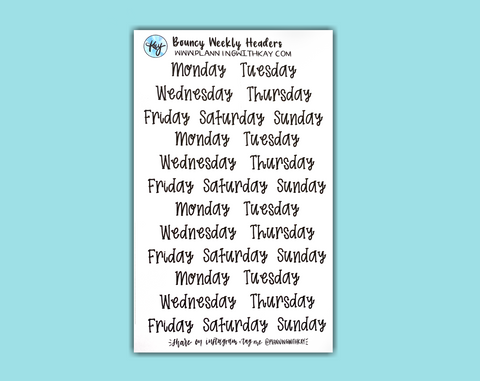Bouncy Weekly Headers