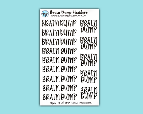 Brain Dump Headers
