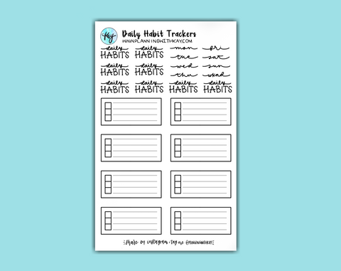 DIGITAL DOWNLOAD Daily Habit Trackers