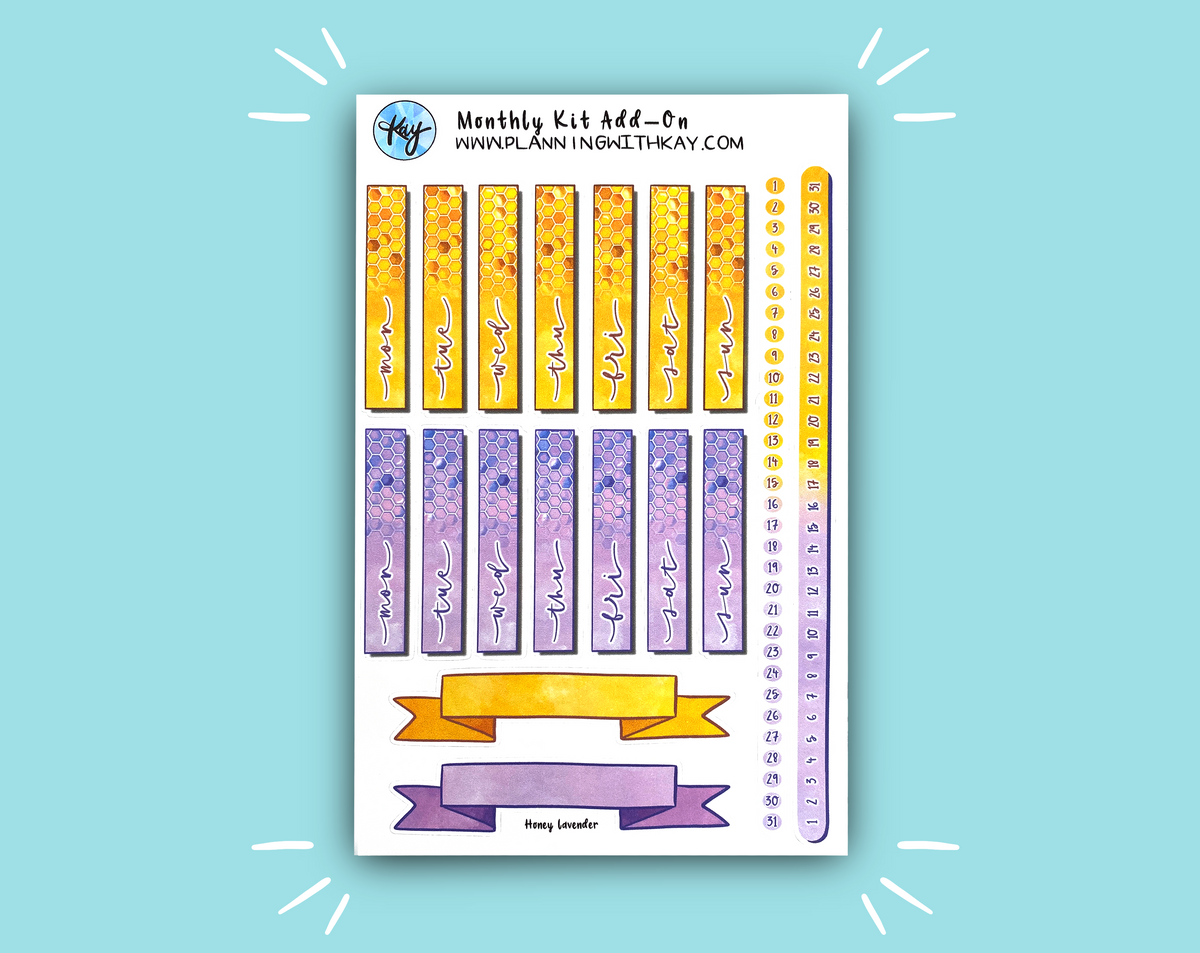 DIGITAL DOWNLOAD Monthly Kit Add-On (Lavender Honey) – Planning With Kay