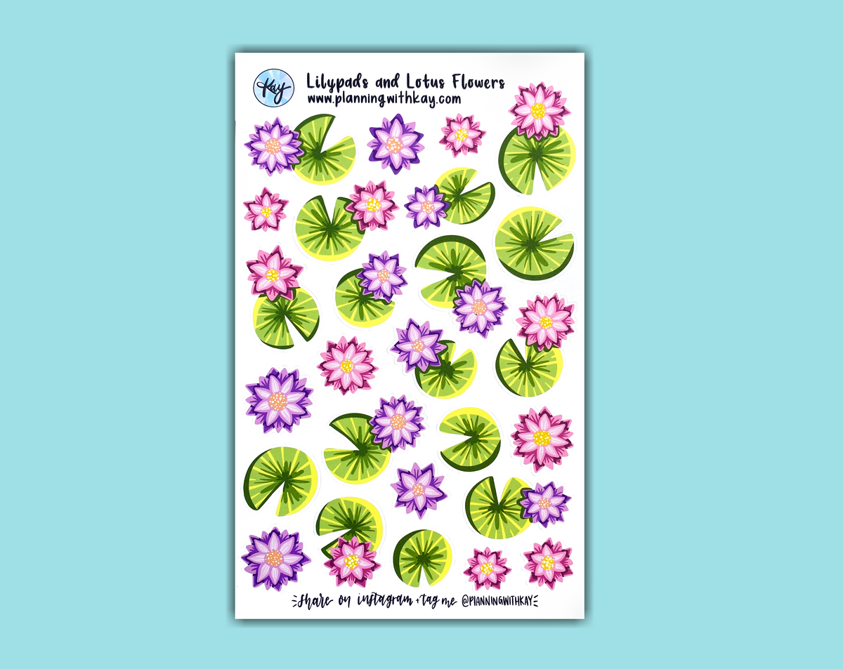 DIGITAL DOWNLOAD Lilypads and Lotus Flowers – Planning With Kay