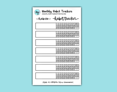 Monthly Habit Trackers