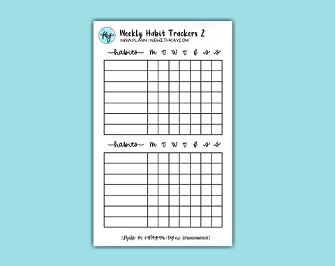 DIGITAL DOWNLOAD Weekly Habit Trackers 2