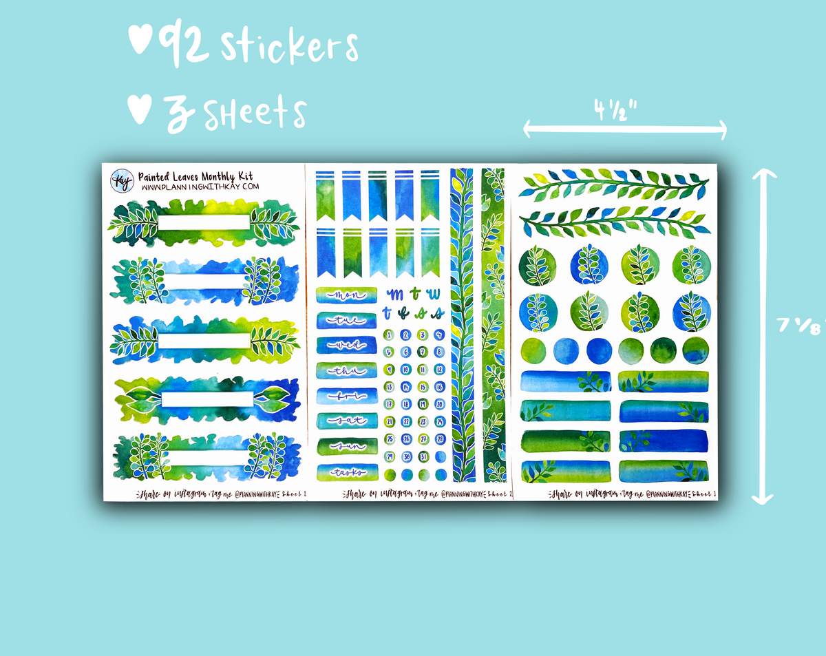 Painted Leaves Monthly Kit – Planning With Kay