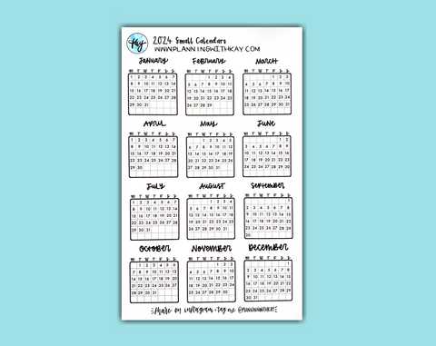 2024 Small Calendars