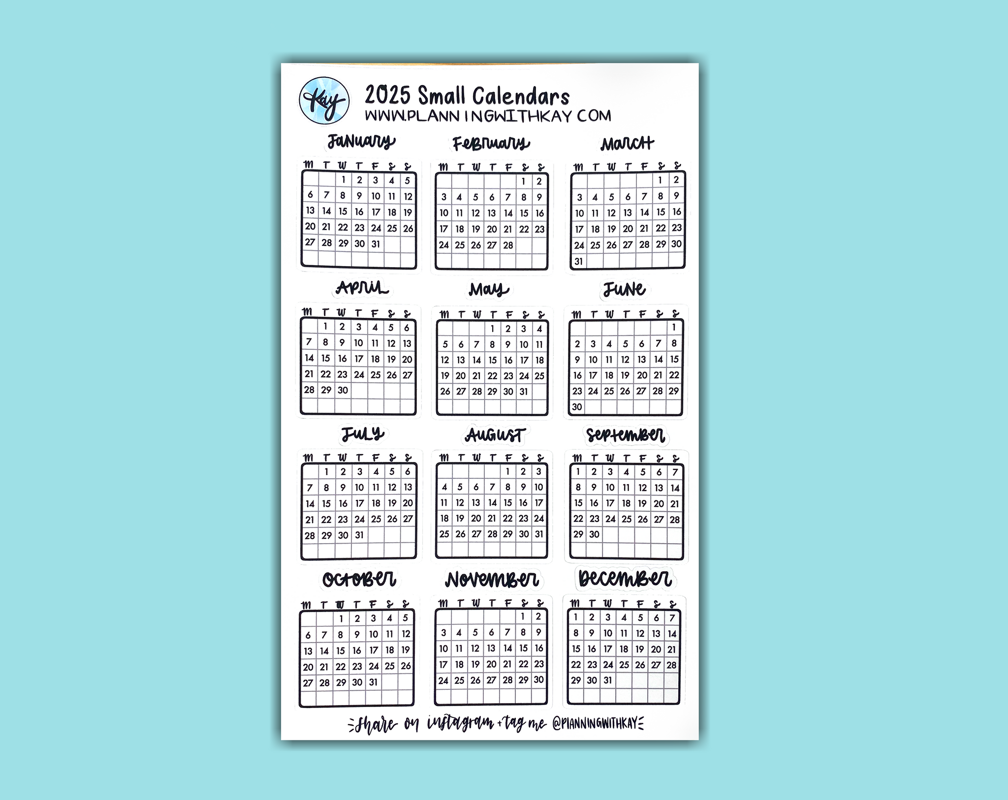 2025-small-calendars