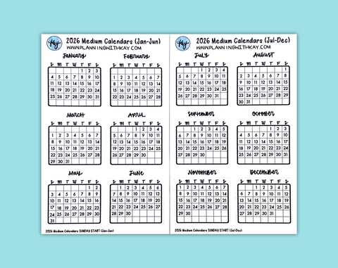 2026 Medium Calendars