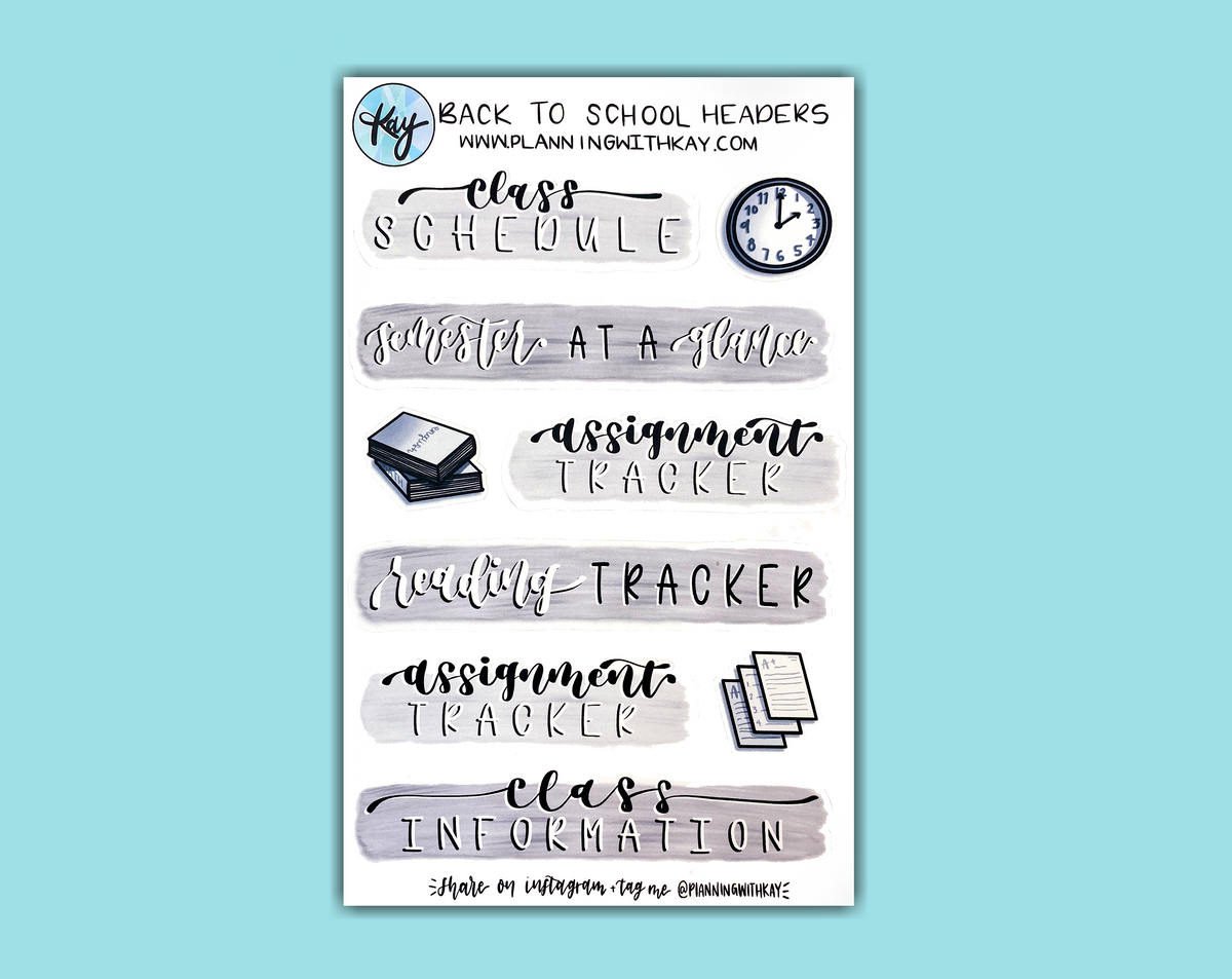 Good Homework Header Back to School Headers | Stickers for Planners, Journals & Organizers ...