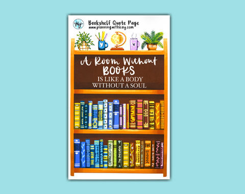 DIGITAL DOWNLOAD Bookshelf Quote Page