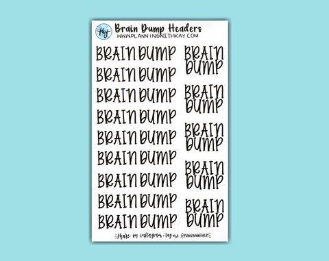 DIGITAL DOWNLOAD Brain Dump Headers