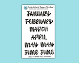 DIGITAL DOWNLOAD Brush Lettered Monthly Headers