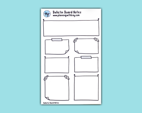 DIGITAL DOWNLOAD Bulletin Board Notes