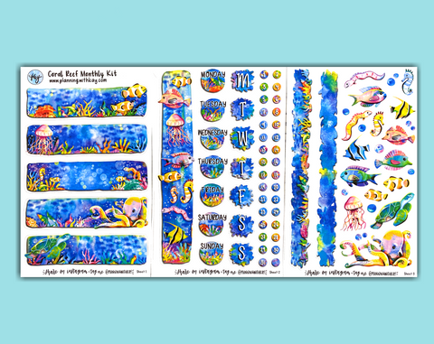 DIGITAL DOWNLOAD Coral Reef Monthly Kit