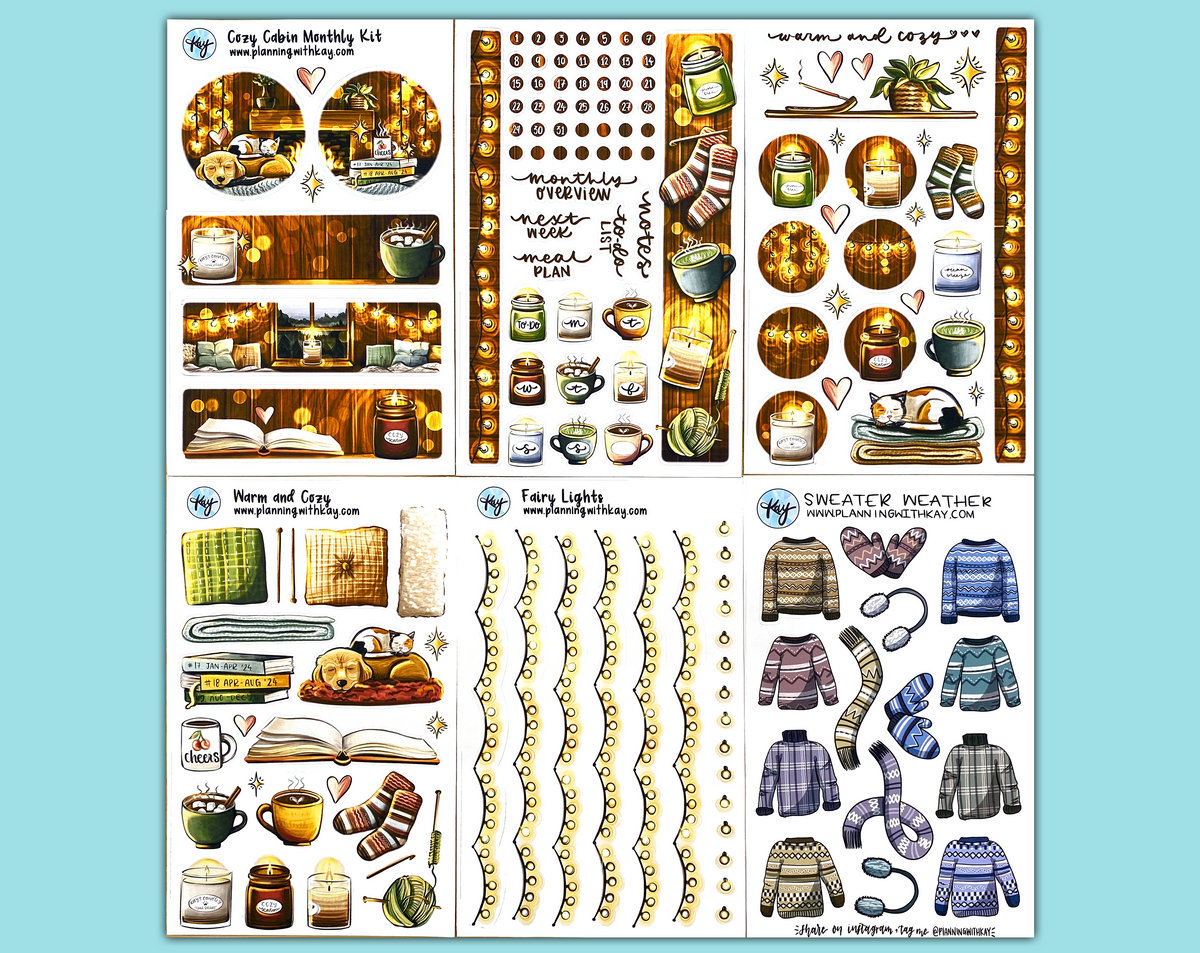 Cozy Cabin Starter Sticker Bundle – Planning With Kay