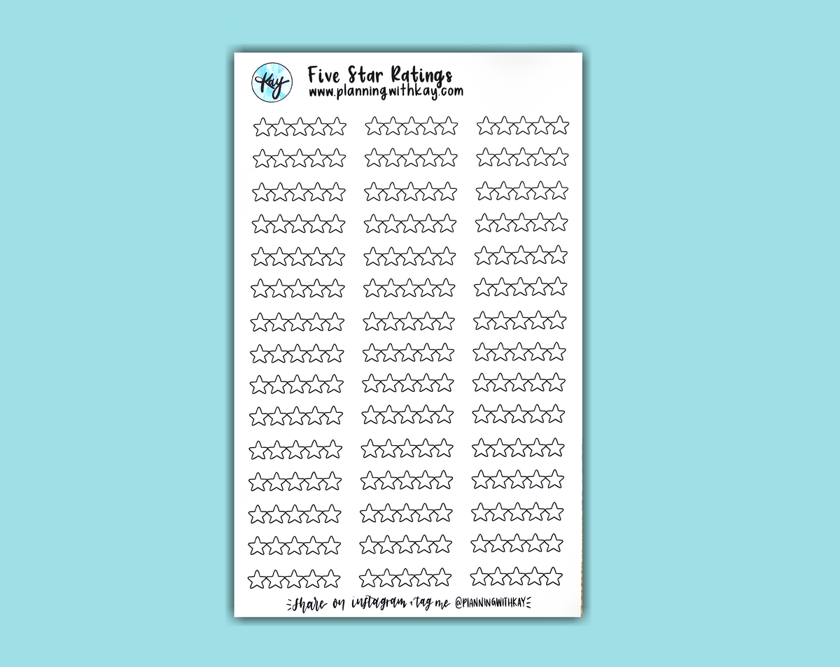 DIGITAL DOWNLOAD Five Star Ratings – Planning With Kay