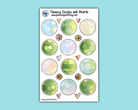 DIGITAL DOWNLOAD Flowery Circles & Hearts