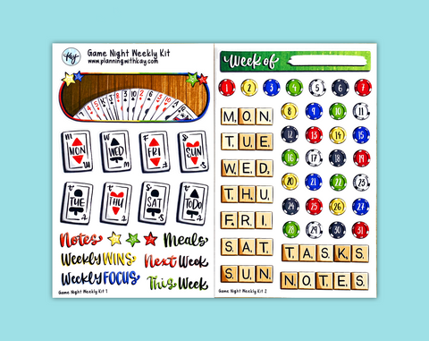 DIGITAL DOWNLOAD Game Night Weekly Kit