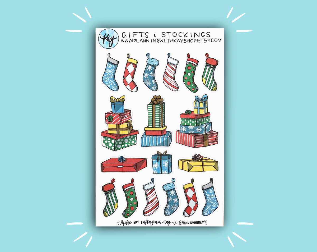Gifts and Stockings | Stickers for Planners, Journals & Organizers ...