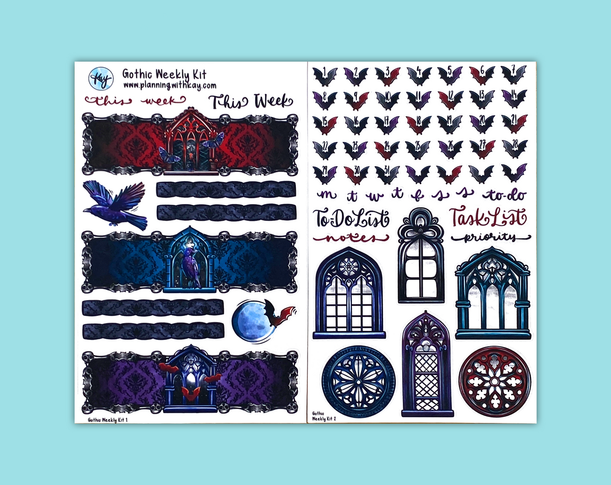 DIGITAL DOWNLOAD Gothic Weekly Kit – Planning With Kay