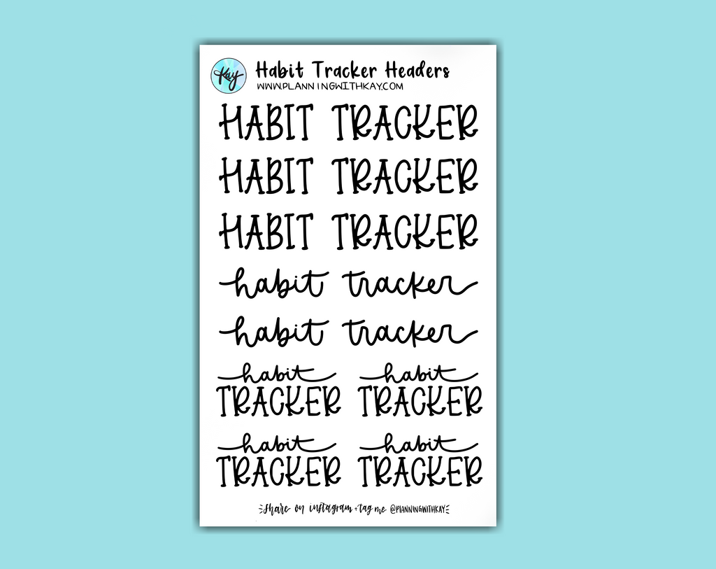 Habit tracker headers planning with kay