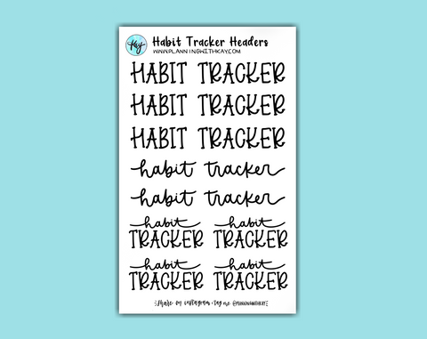 DIGITAL DOWNLOAD Habit Tracker Headers