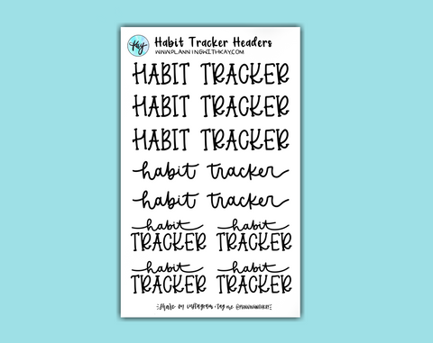 Habit Tracker Headers