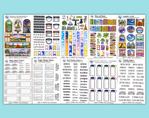 Healthy Habit Tracking Sticker Bundle!