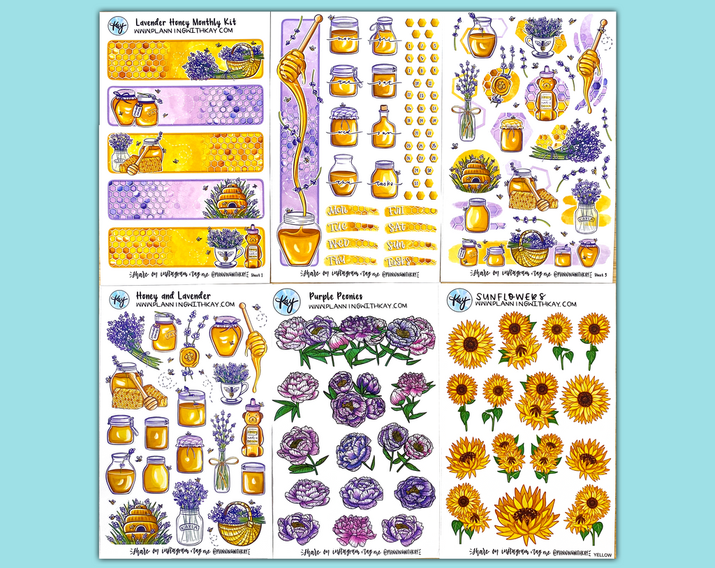 Lavender Honey Starter Sticker Bundle – Planning With Kay