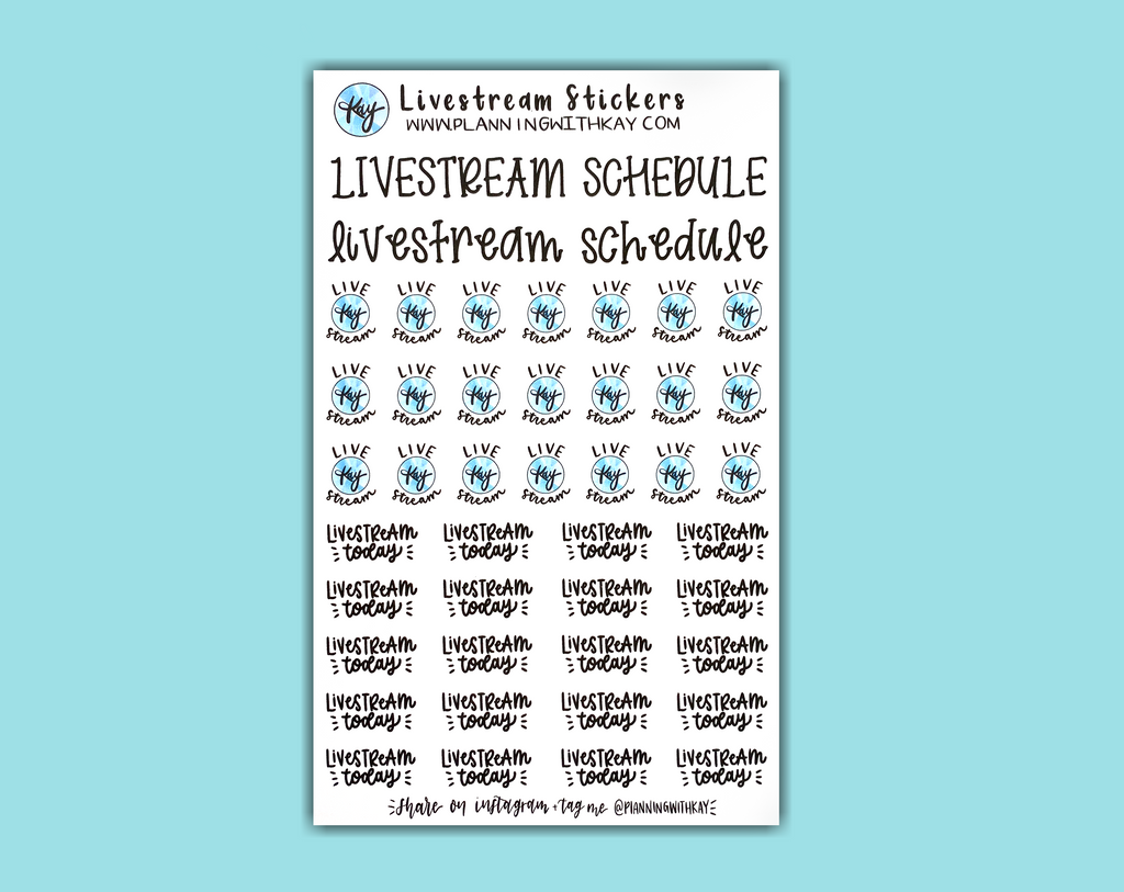 Stream Sticker Examples DIGITAL DOWNLOAD Livestream Stickers – Planning With Kay