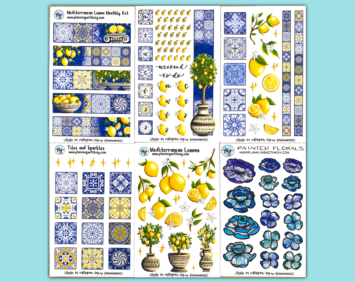 Mediterranean Lemon Starter Sticker Bundle – Planning With Kay
