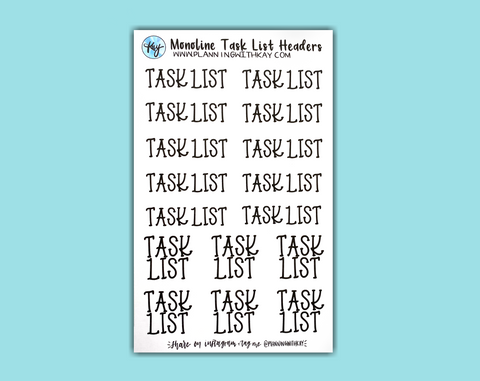 Task List Header Monoline Task List Headers – Planning With Kay