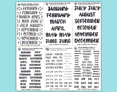 Monthly Header Sticker Bundle