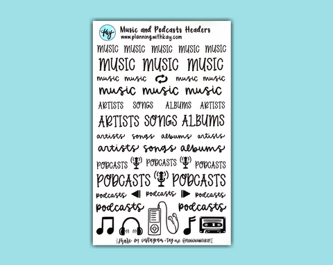 DIGITAL DOWNLOAD Music and Podcasts Headers