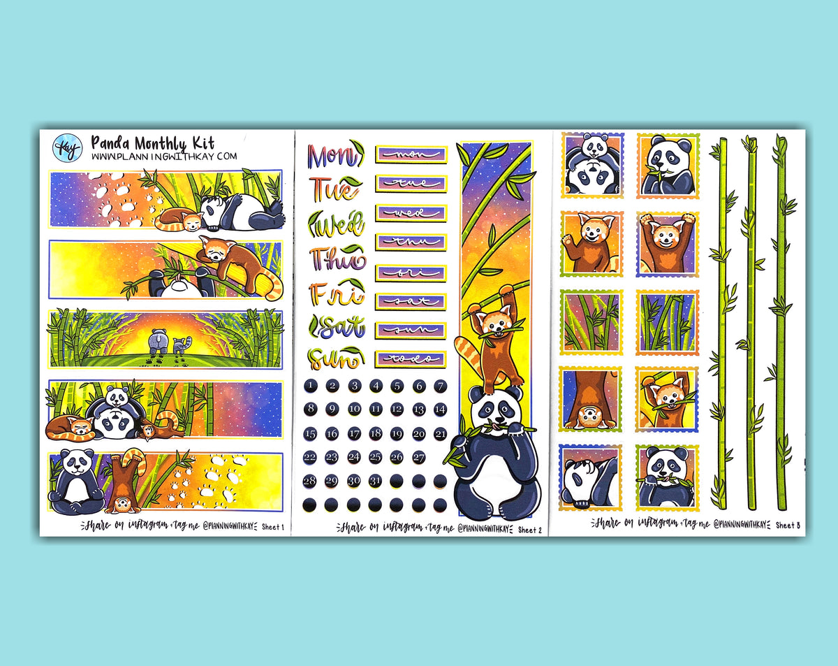 DIGITAL DOWNLOAD Panda Monthly Kit – Planning With Kay