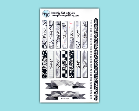 DIGITAL DOWNLOAD Monthly Kit Add-On (Pen and Paper)
