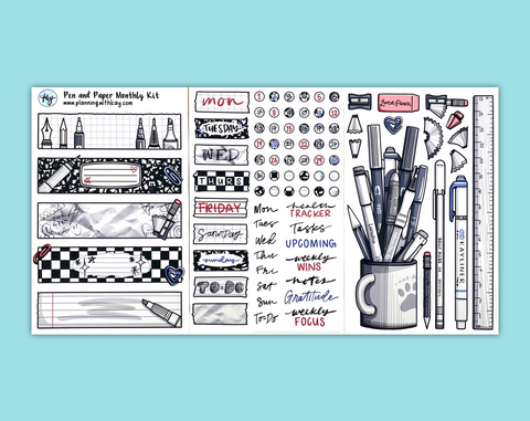 DIGITAL DOWNLOAD Pen and Paper Monthly Kit