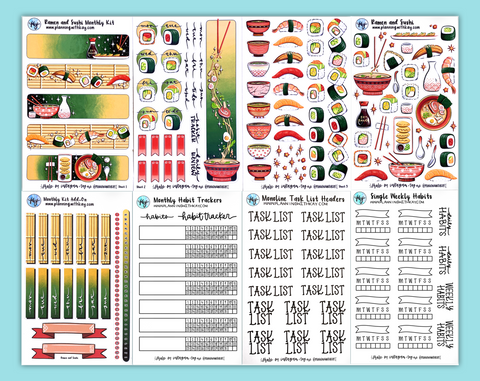 Ramen and Sushi Sticker Bundle