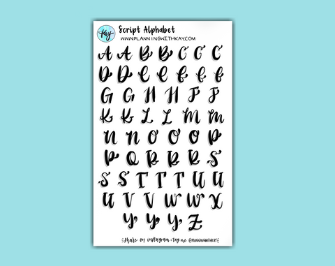 DIGITAL DOWNLOAD Script Alphabet
