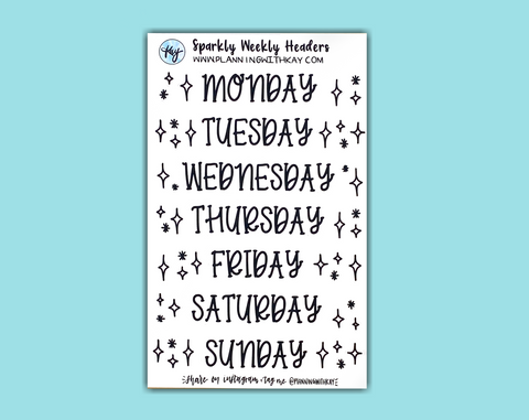 Sparkly Weekly Headers