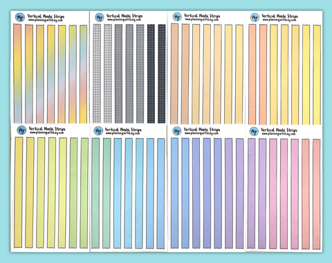DIGITAL DOWNLOAD Vertical Washi Strips (8 colors available!)