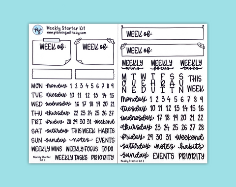 DIGITAL DOWNLOAD Weekly Starter Kit