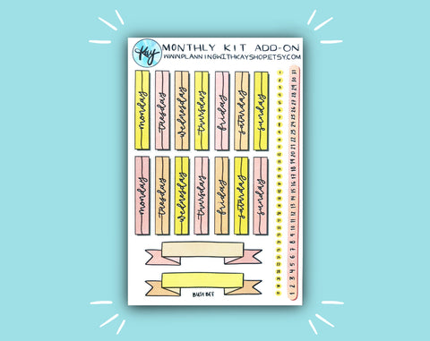 DIGITAL DOWNLOAD Monthly Kit Add-On (Busy Bee)