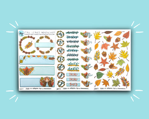 DIGITAL DOWNLOAD Fall Leaves Monthly Kit