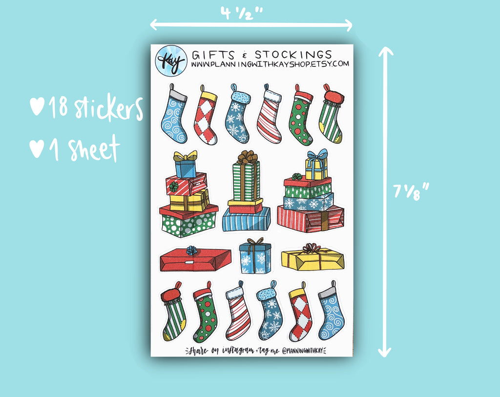Gifts and Stockings | Stickers for Planners, Journals & Organizers ...