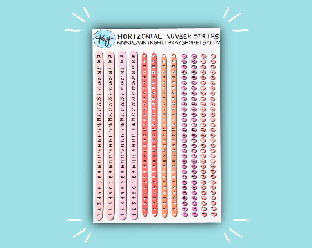 Horizontal Number Pattern DIGITAL DOWNLOAD Horizontal Number Strips – Planning With Kay