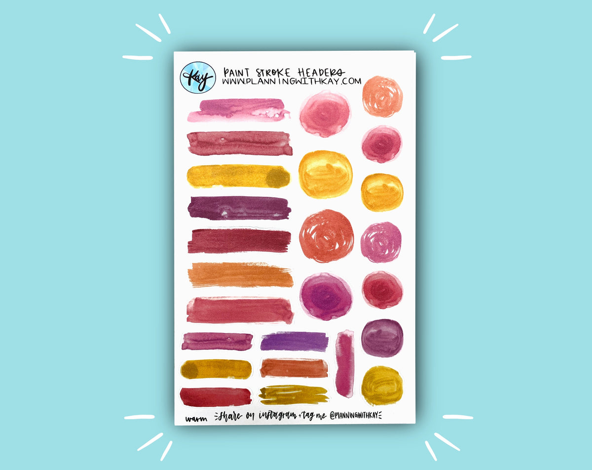 Paint Stroke Headers – Planning With Kay