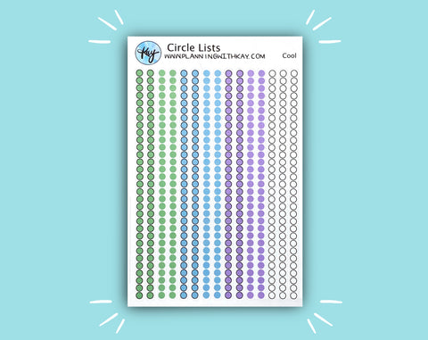 DIGITAL DOWNLOAD Circle Lists