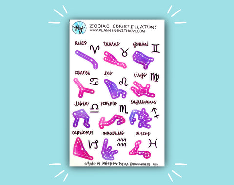 DIGITAL DOWNLOAD Pink Zodiac Constellations