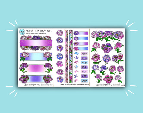 DIGITAL DOWNLOAD Purple Peony Monthly Kit