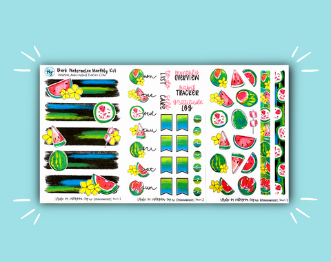 DIGITAL DOWNLOAD Dark Watermelon Monthly Kit